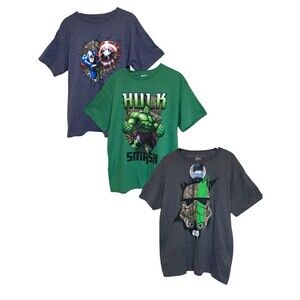 3 REAL TREE Marvel CAMO Boy's XL 18/20 Hulk/Star Wars/Captain America T-Shirts